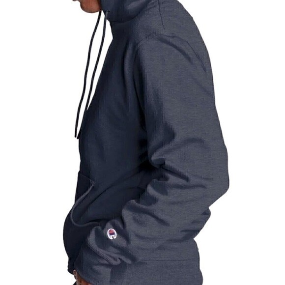 New Champion Men's Active hooded sweatshirt Jacket Logo Navy Heather Men Small - Picture 2 of 6